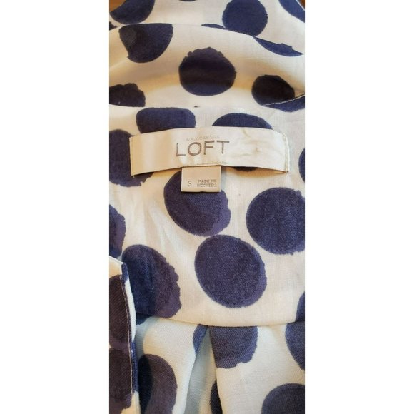 Loft White Polka Dot Women's Sleeveless Dress Tank Top Size Small - Picture 3 of 3